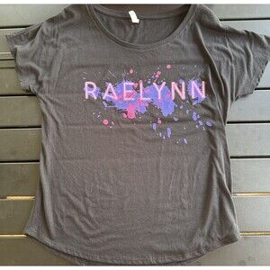 WOMENS “Raelynn” Graphic Black TShirt Sz M  Fair/Good Used Condition